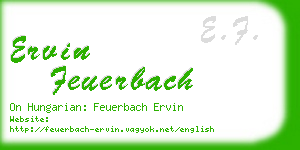ervin feuerbach business card